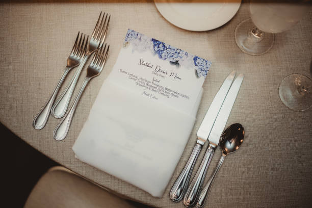 istock Shabbat Jewish dinner menu at a banquet 2158911887