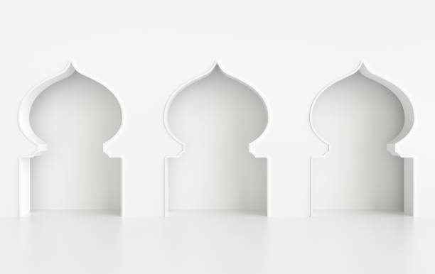 istock 3d render mosque element in ornate arabic, Islamic architecture style. White color. Ramadan Kareem. Muslim community festival. 2158912545
