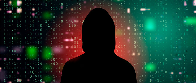 Digital Binary Code On Dark Red Background Hacking Stock Illustration ...