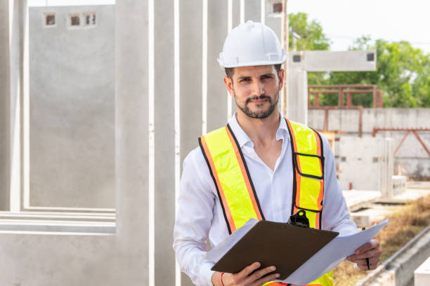 istock Foreman worker working at construction site, Engineer man planning project in the factory site 2158926065
