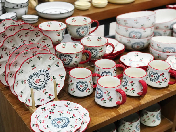 istock Traditional chinese porcelain ware on display in a shop. 2158928189