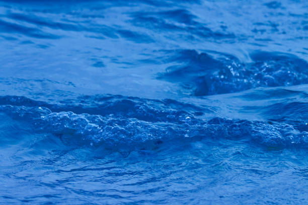 Blue ink scattered in the abstract background of water.