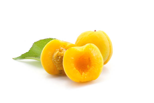 istock Japanese plum fruits isolated on a white background 2158935565