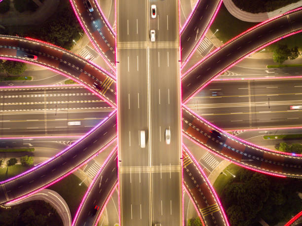 istock Night view of city overpass 2158939034
