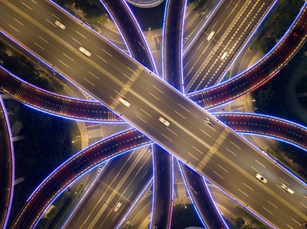 istock Night view of city overpass 2158939081