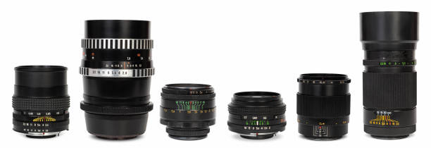 istock A Collection of Vintage and Modern Camera Lenses on a White Background 2158944443