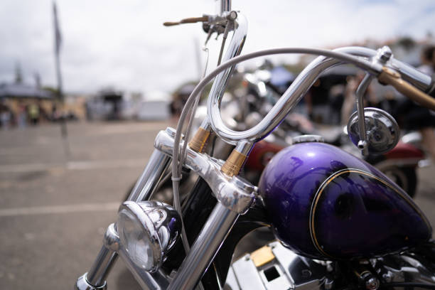 istock beautiful vintage motorcycle in american style standing on an empty road 2158948757