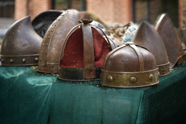 iron armor and weapon historical battle knight equipment helmet and gloves life style hobby
