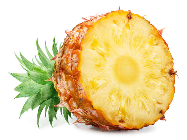 istock Ripe pineapple cross section isolated on white background. File contains clipping path. 2158950479