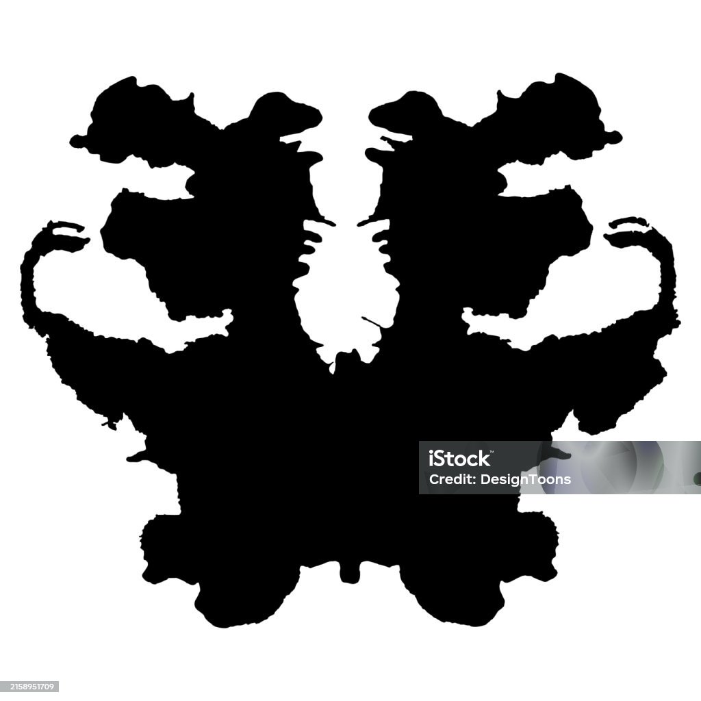 Handshake Rorschach Rorschach Inkblot Black Silhouette Isolated On White Background Stock ...