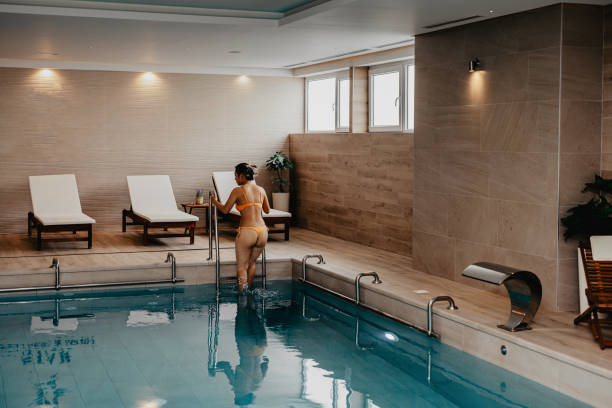 istock Elegant Entry to Poolside Serenity 2158952802
