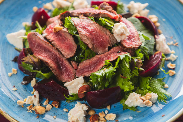 istock Close-up on meal salad on the restaurant table, fine dining 2158955034