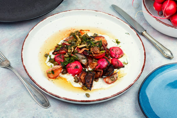 istock Radish piccata, vegan food. 2158955098