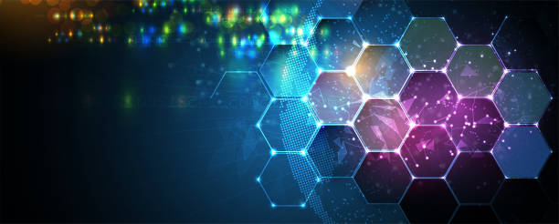 Abstract Computer technology background. network visual connection. Vector art. Abstract Computer technology background. network visual connection science stock illustrations