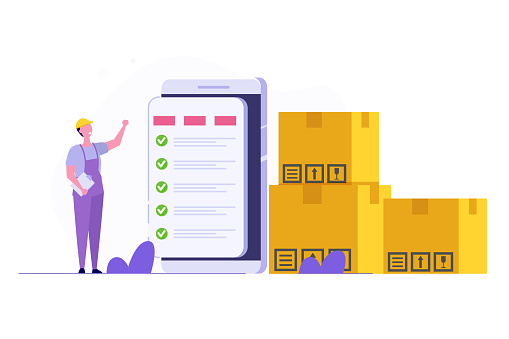 Animated Inventory Control Inventory Control System Check Inventories Before Shipping Concept ...