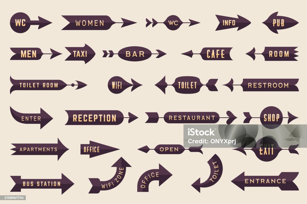 Direction Place Sign Navigation Pointers Direction Signs With Place For Text Guide Route ...
