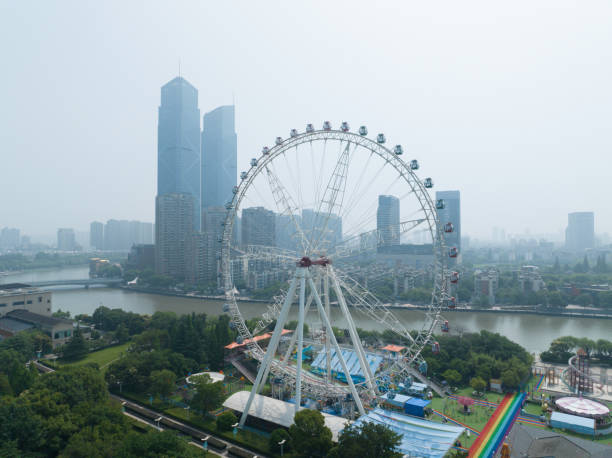 istock Huzhou Twin Towers and Ferris Wheel 2158962446