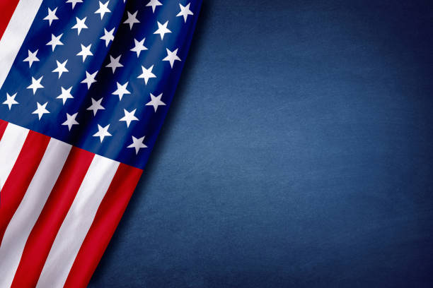 istock Usa Flag on Vintage Background 2158964855