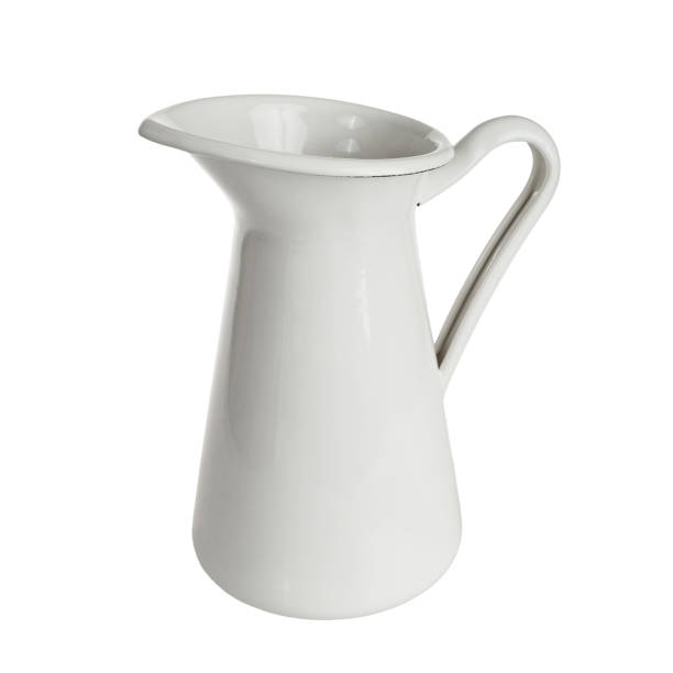 istock White metal enameled decanter vase for drinks, home decor isolated on a white background 2158966318