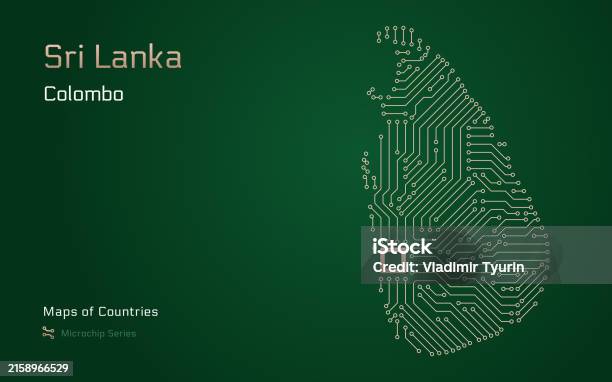Colombo Map Vector A Vector Map Of Sri Lanka Created From A Microchip Pattern With The ...