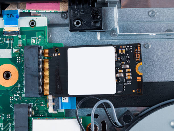 istock modern ssd drive in a laptop, replacement repair 2158966551