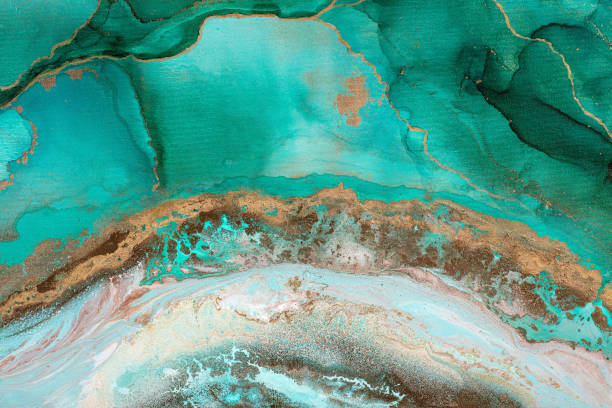 istock Abstract painting background in a turquoise color. 2158966812