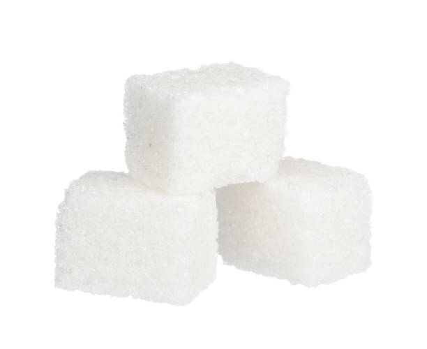 istock Cubes of sugar isolated on white background 2158971145