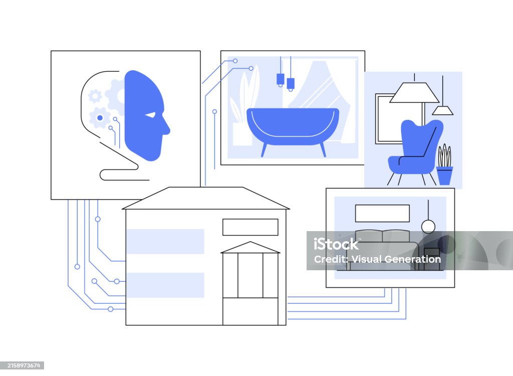 Aienhanced Interior Design Abstract Concept Vector Illustration Stock ...