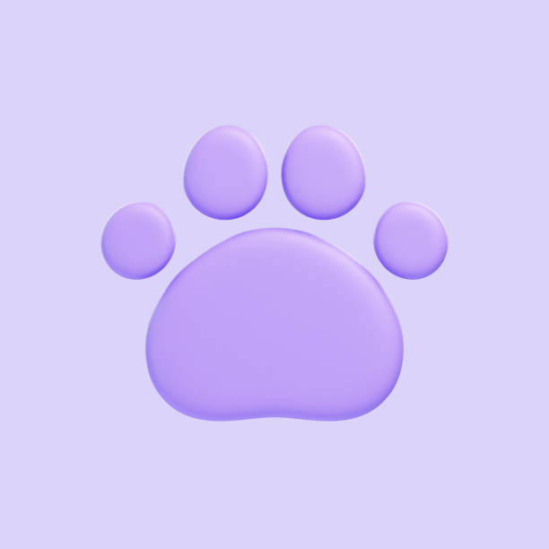 istock Simplified purple paw print with a soft gradient on a clean background 2158975579