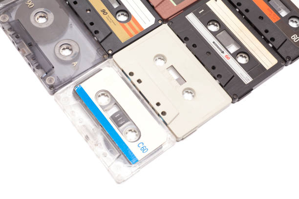 istock Collection vintage audio cassettes isolated on white. 2158977508