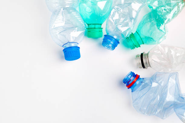 istock Empty colorful plastic bottles are recyclable waste 2158978570