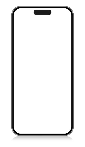 Modern Smartphone Vector Mockup Smartphone on White background - Scalable at Any Size prototype stock illustrations