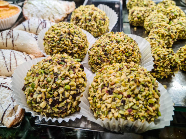 Sicilian Desserts On The Confectionary Counter In Catania in Sicily