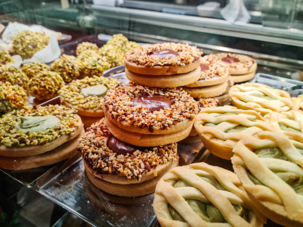 Sicilian Desserts On The Confectionary Counter In Catania in Sicily