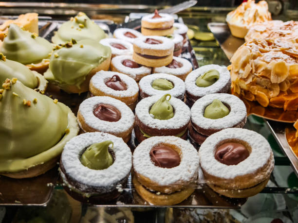 Sicilian Desserts On The Confectionary Counter In Catania in Sicily