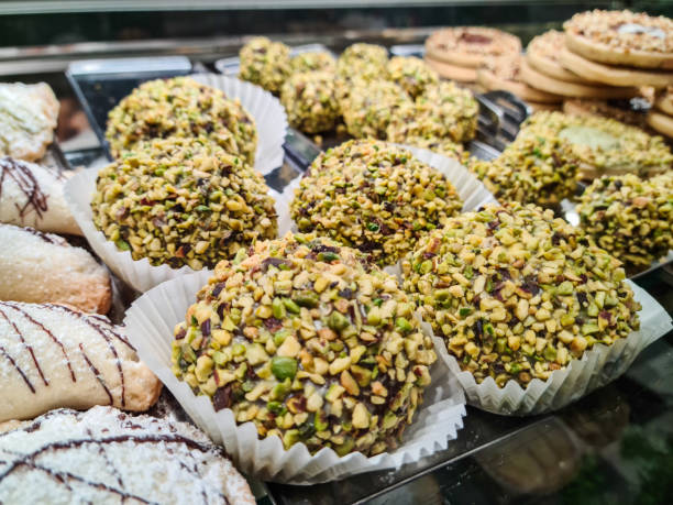 Sicilian Desserts On The Confectionary Counter In Catania in Sicily