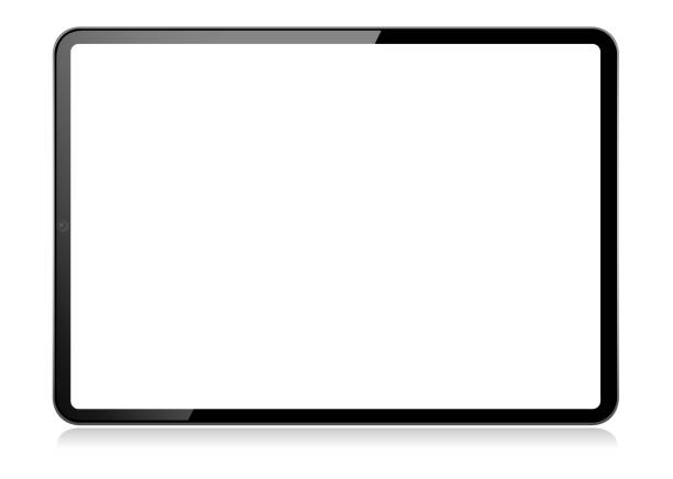 ilustrações, clipart, desenhos animados e ícones de maquete de ilustração vetorial do computador tablet - vista frontal - mesa digital