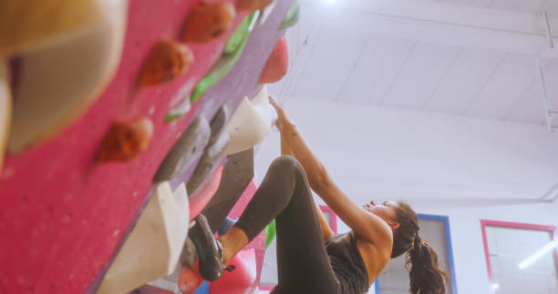 istock Indoor climbing woman 2158985867