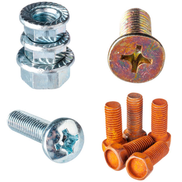 istock Collage of screws and bolts on white background 2158987047