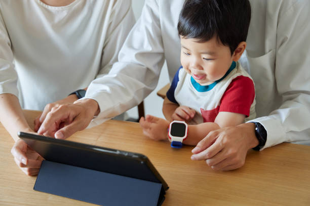 istock Children and parents play with computers and smartwatches 2158989381