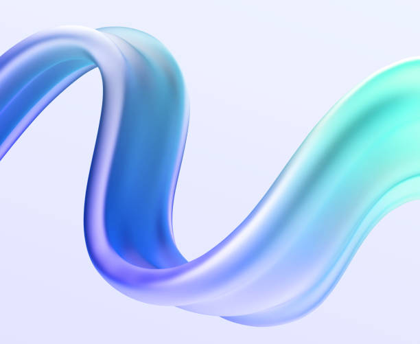 3d holographic ribbon glass morphism wave line isolated on abstract background render. Iridescent curve liquid shape with blue green hologram gradient, water liquid flow in motion 3d holographic ribbon glass morphism wave line isolated on abstract background render. Iridescent curve liquid shape with blue green hologram gradient, water liquid flow in motion. 3D illustration ribbon flow stock pictures, royalty-free photos & images