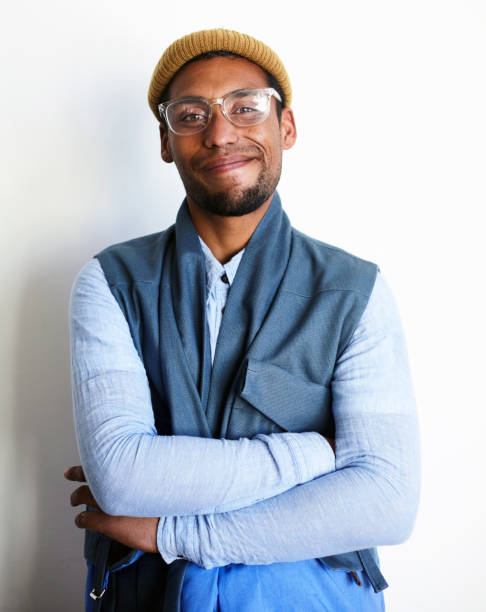 a young fashion model posing in studio creative shoot