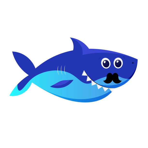 istock Male Shark Character Illustration on White Background 2159006251