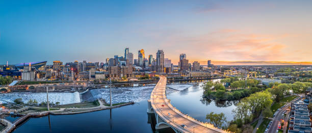 Minneapolis, Minnesota, USA Downtown Skyline at Dusk