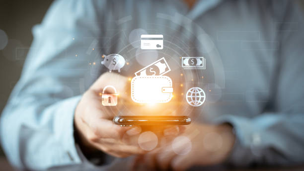 istock Businessman Hand Using Mobile Phone to Connect Digital Wallet. Mobile banking, online finance, e-commerce, Smart, E-wallet, Financial and Economy. 2159009847