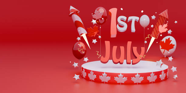 istock 1 July is Happy Canada Day background template with Canada flag maple leaf. use to background, banner, placard, card, poster design, celebrating Canada independence day banner. 2159018820