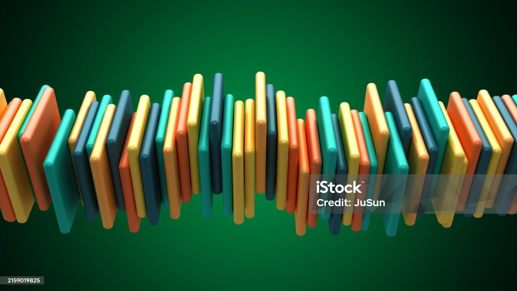 Multicolor Block Image Multicolor Blocks Random Motion 3d Render Isolated On The Green ...