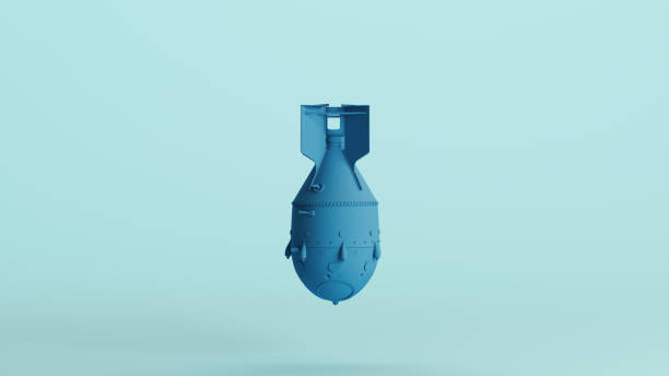 istock Blue atomic bomb nuke thermonuclear warhead soft tones pale background 2159019862