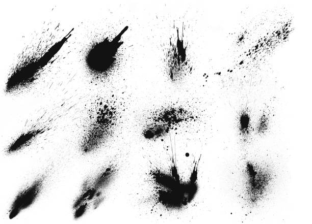 istock Beautiful black ink brushes for painting. Set of brushes 2159020366