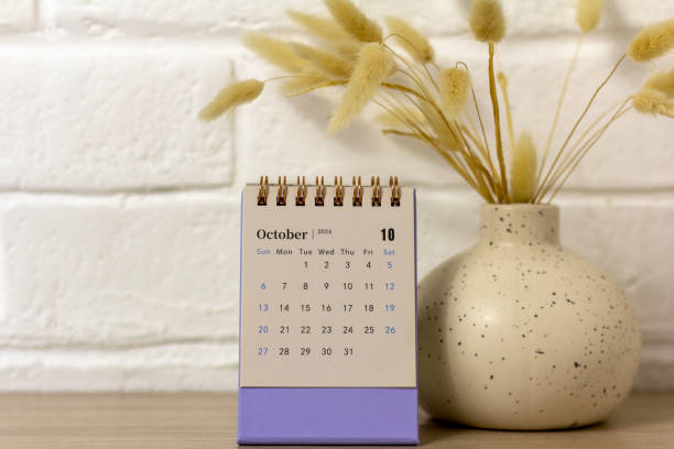 istock October 2024 desk calendar on your desktop for planning. 2159020947